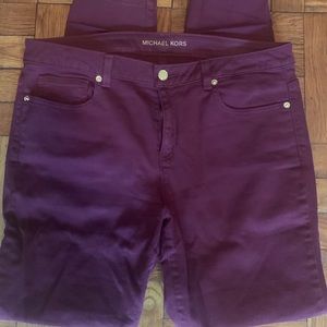 Michael Kors Burgandy Skinny Jeans SZ 10